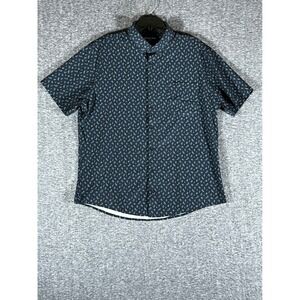 Mizzen+Main Leeward Mens XL Trim Short Sleeve Button Down Shirt Navy Floral